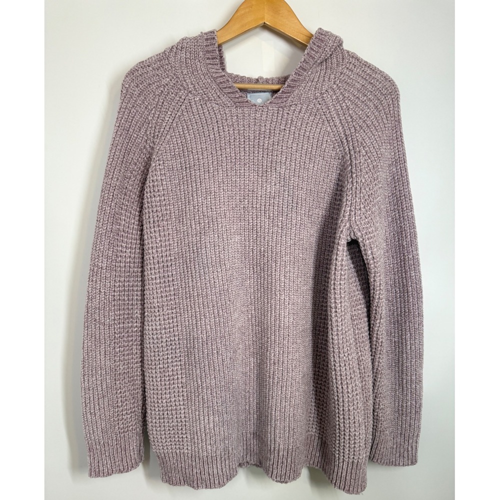 Sunday XL‎ Pullover Hooded Sweater Knit Lavender Purple Soft Cozy Lagenlook